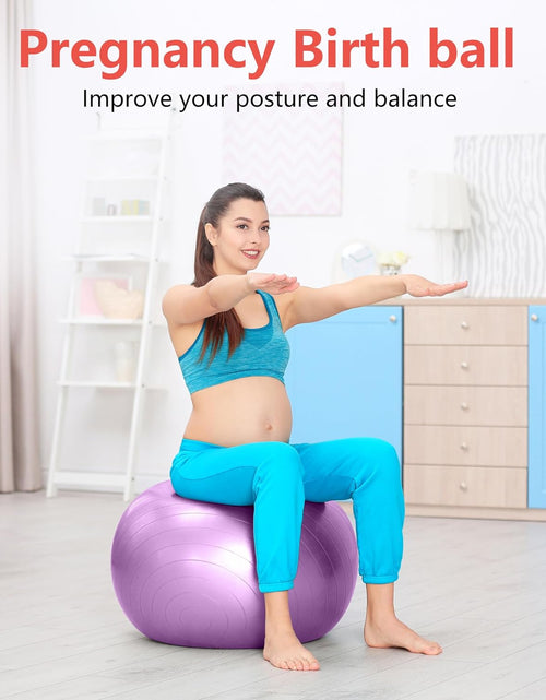 Load image into Gallery viewer, Exercise Ball for Balance Stability Fitness Workout Yoga Pilates at Home Office &amp; Gym with Inflator Pump
