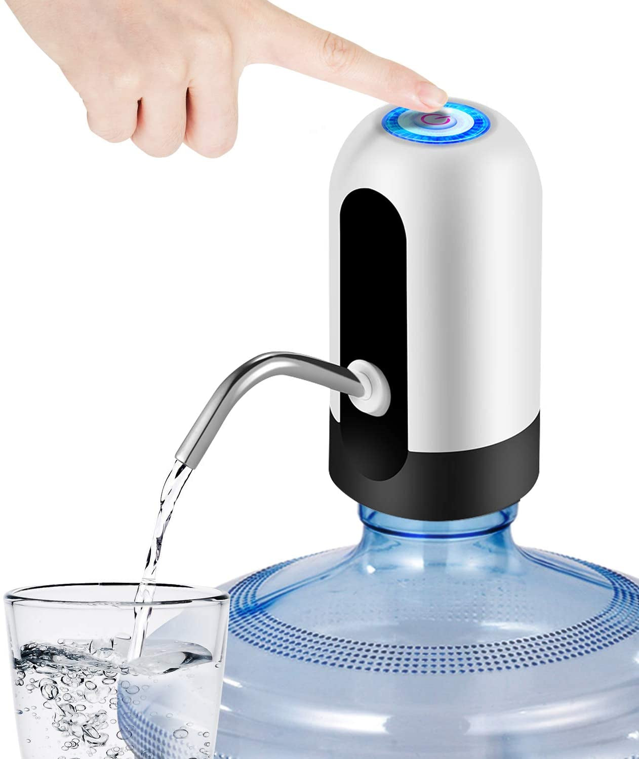 Water Jug Pump, Electric Water Bottle Pump, USB Charging Automatic Drinking Water Pump for Universal 3-5 Gallon Bottle, Portable Water Dispenser for Camping