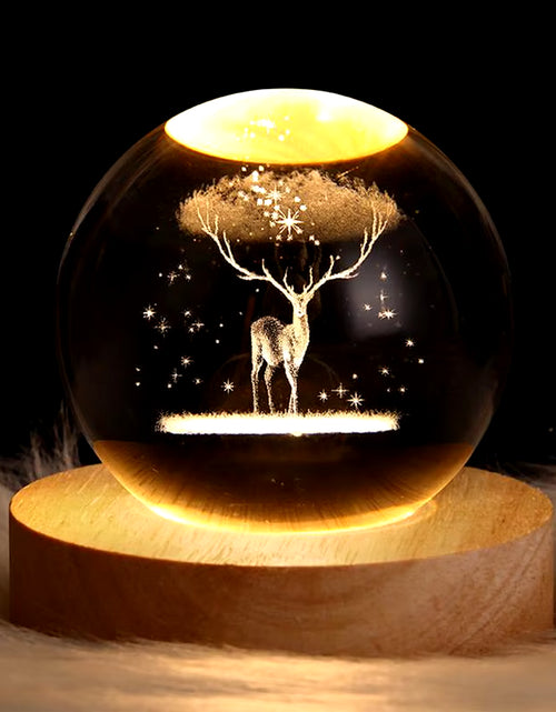 Load image into Gallery viewer, Crystal Ball Night Light 3D Moon Solar System Table Lamp LED Crystal Ball Children Friends Party Birthday Gifts Room Decor
